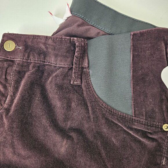 Isabel Maternity Burgundy Skinny Corduroy Pants - Picture 6 of 9
